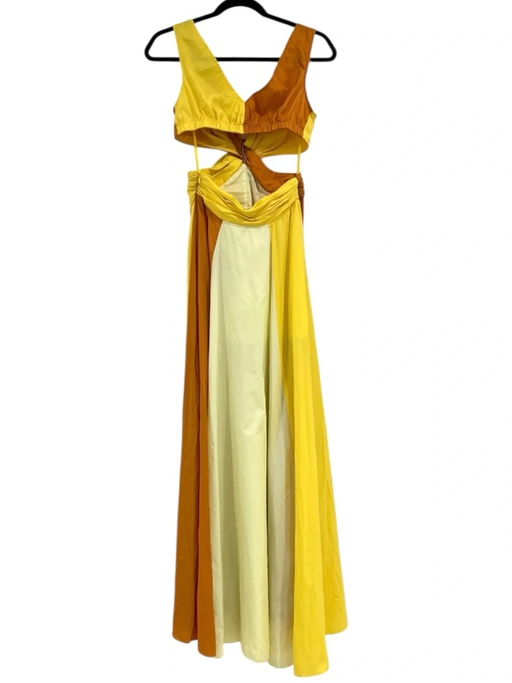 NWT NEW STAUD Passage Colorblock Maxi Dress Sun Bleached Wallflower Ring Cutout - Picture 5 of 9